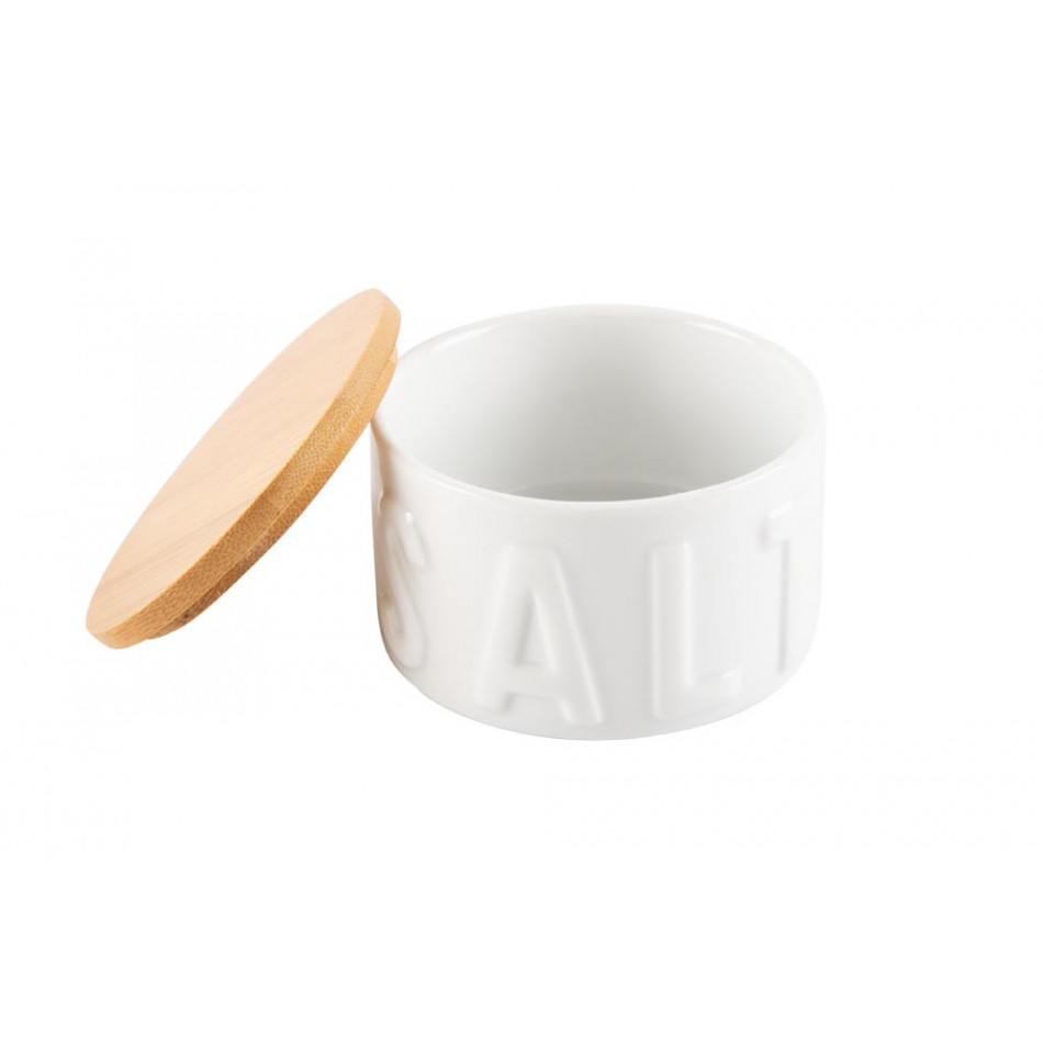 Flake salt cellar Salt, bamboo/ceramic, D8, H5cm