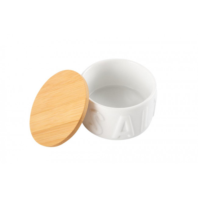 Flake salt cellar Salt, bamboo/ceramic, D8, H5cm