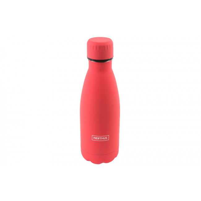 Water bottle, coral pink, H22xD7cm, 350ml