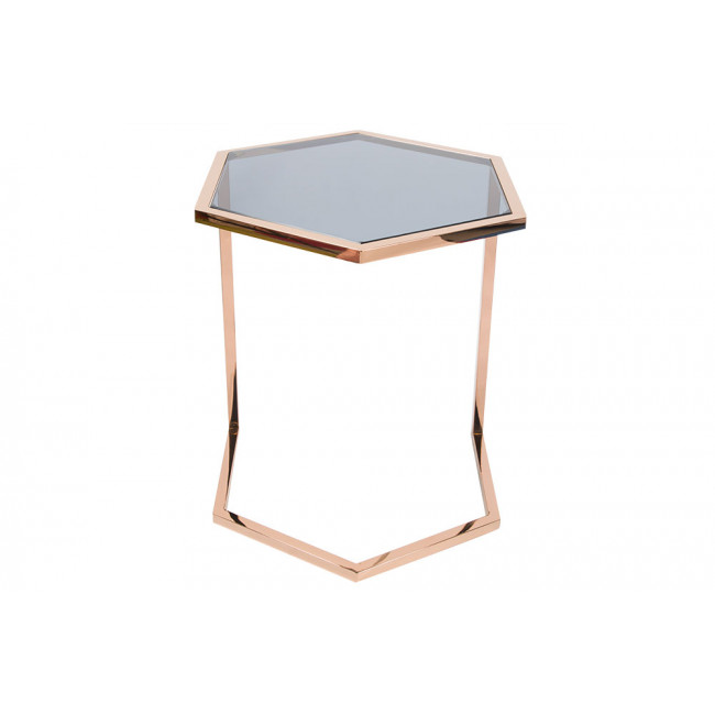 Side table Edsberg M, toned glass/rose gold, H55cm D47cm