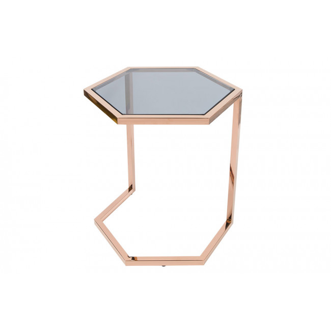 Side table Edsberg S, toned glass/rose gold, H50cm D41cm