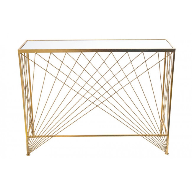 Console Bamberg M, mirror top, gold, H70x90x25cm