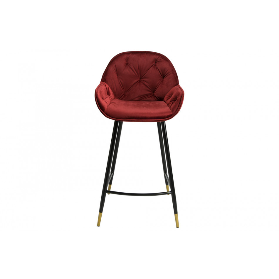 Bar chair Salorino, burgundy colour, 96x48x54cm, seat height 62cm