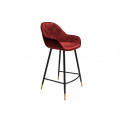 Bar chair Salorino, burgundy colour, 96x48x54cm, seat height 62cm