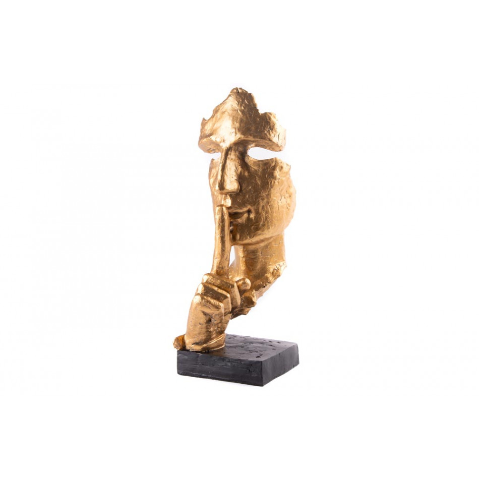 Decorative Sculpture Silence, golden/black, 13x13x39cm