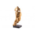 Decorative Sculpture Silence, golden/black, 13x13x39cm