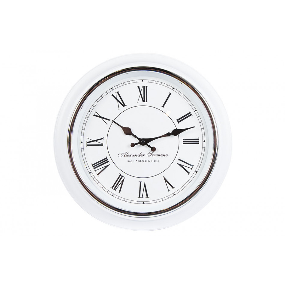 Wall clock Yella, white colour, D40cm