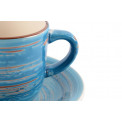 Coffee Cup with Saucer Swirl Blue, H7.5x15.2cm