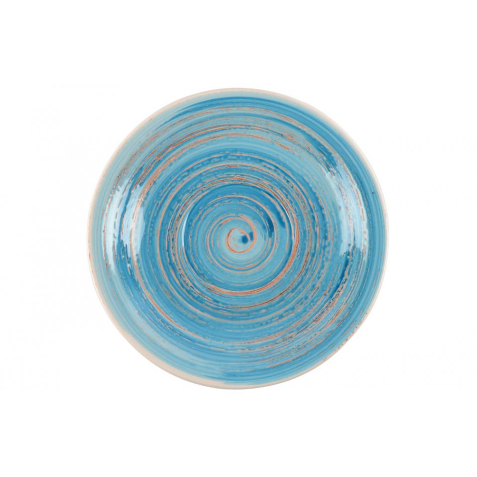 Coffee Cup with Saucer Swirl Blue, H7.5x15.2cm