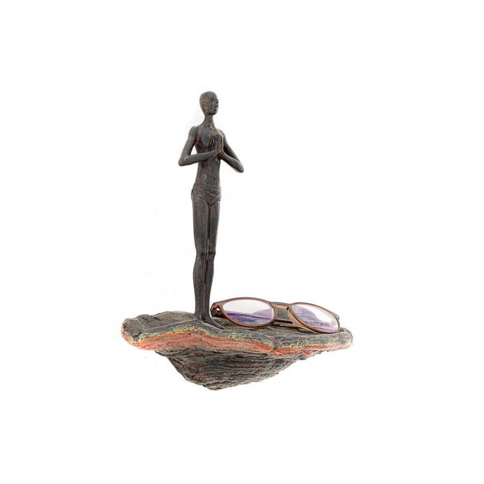 Wall deco Meditation standing man, 25x28x13.5cm