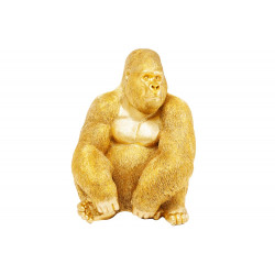 Deco figurine Monkey Gorilla Side XL, gold, 76x60x55cm