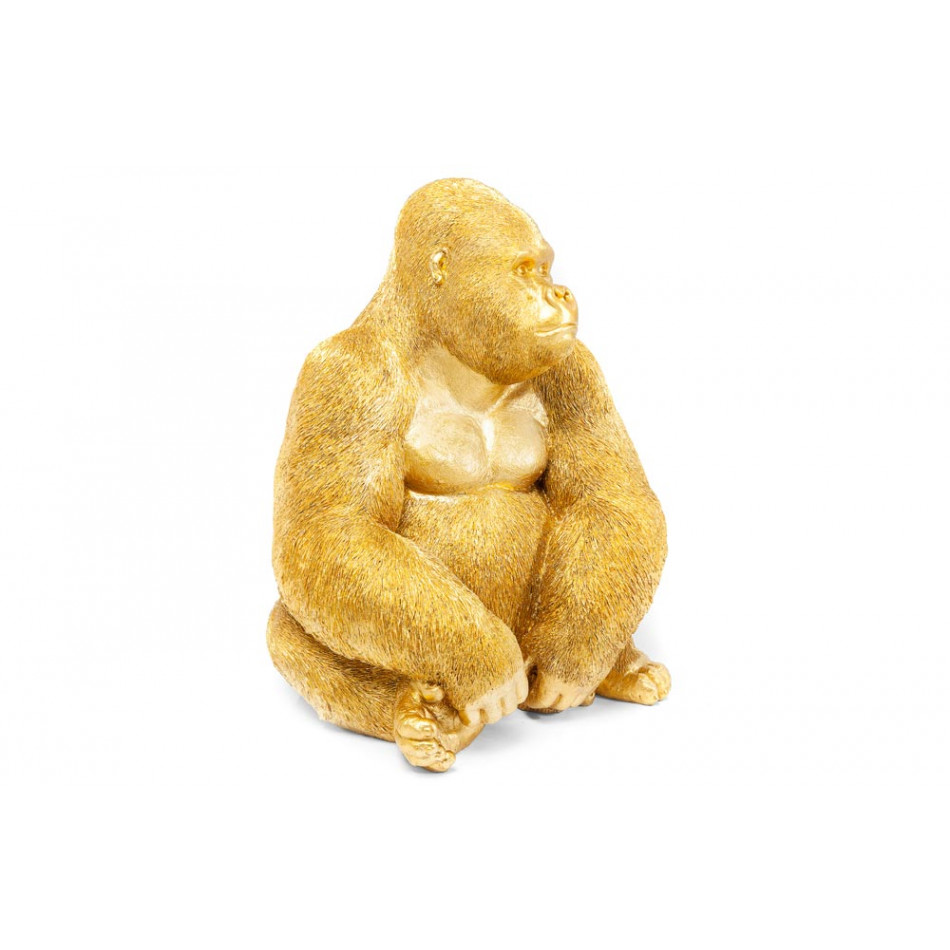 Deco figurine Monkey Gorilla Side XL, gold, 76x60x55cm