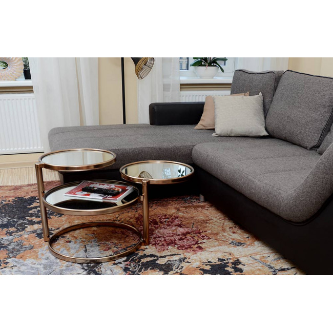 Swivel coffee table Sabatini, rosegold, H-43.5cm, D-47cm