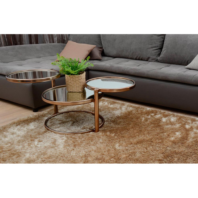 Swivel coffee table Sabatini, rosegold, H-43.5cm, D-47cm