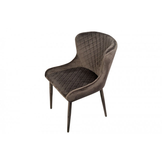 Dining chair Marinna, dark brown, velvet, 82x50x44cm, seat height 46cm