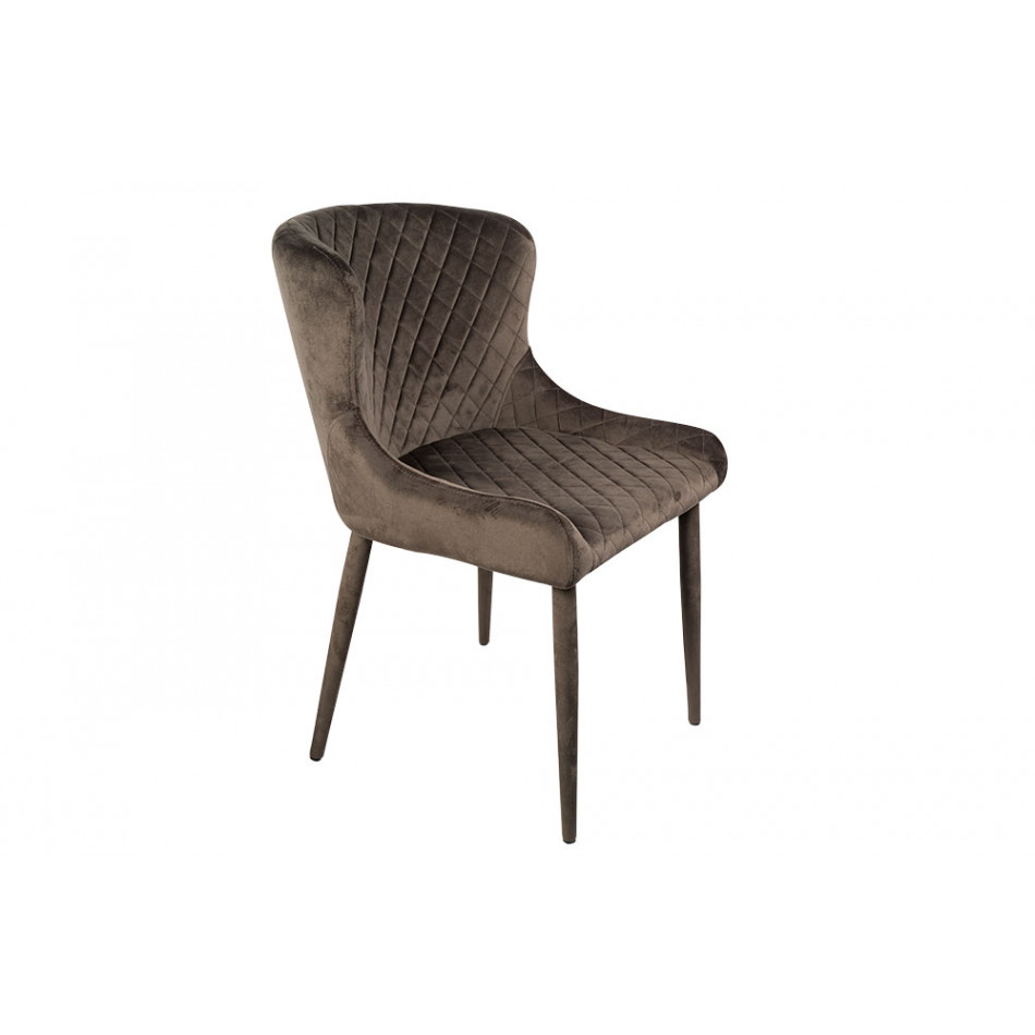 Dining chair Marinna, dark brown, velvet, 82x50x44cm, seat height 46cm