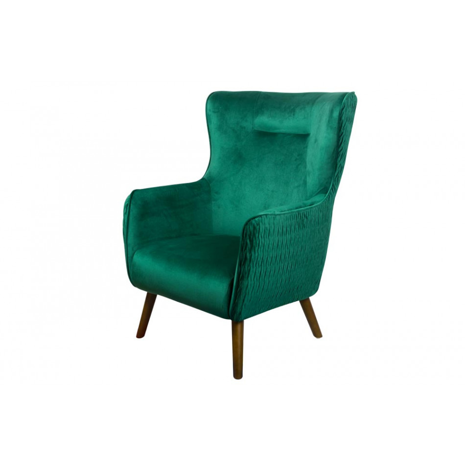 Armchair Dartford, velvet, green, 100x75x83cm, seat height 40cm