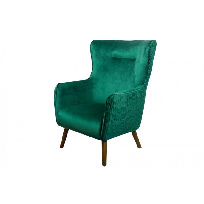 Armchair Dartford, velvet, green, 100x75x83cm, seat height 40cm