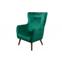 Armchair Dartford, velvet, green, 100x75x83cm, seat height 40cm