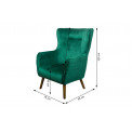 Armchair Dartford, velvet, green, 100x75x83cm, seat height 40cm