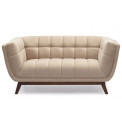 Sofa Haris, 2-seat, beige, wooden legs, 165x89x76cm, seat height 45cm