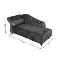 Lamamissohva Chesterfield L, must, 164x70x83cm, istumisosa kõrgus 42cm