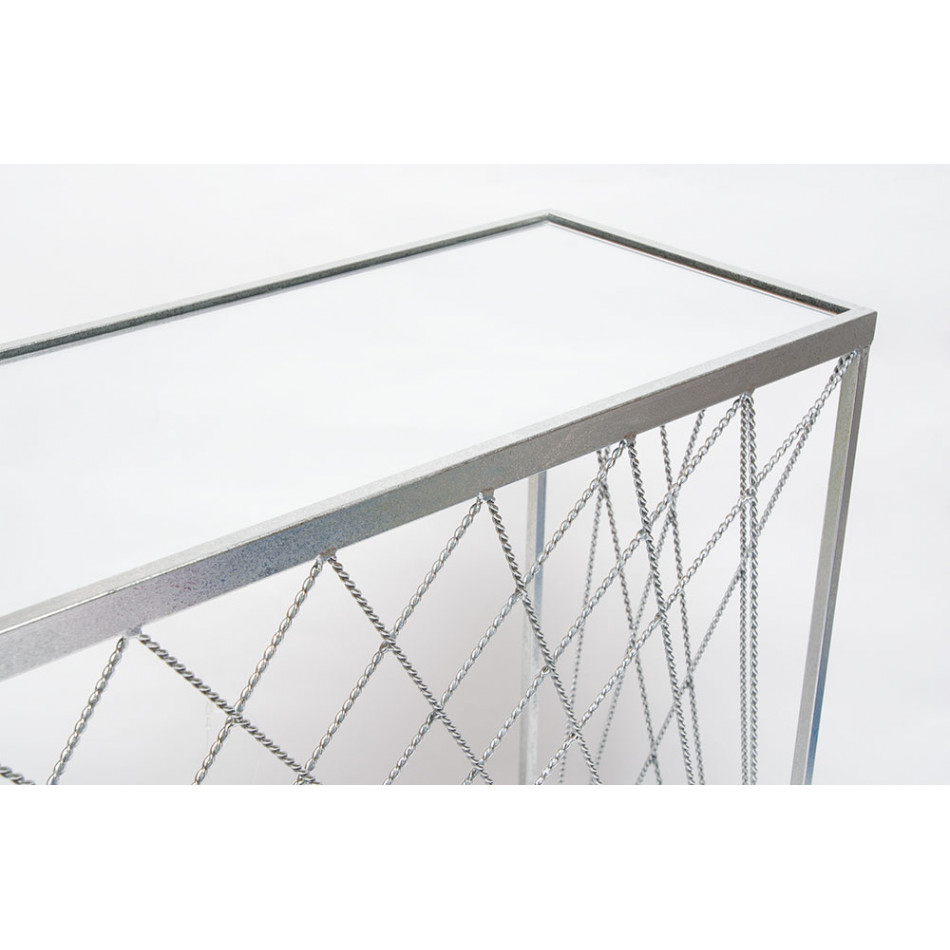 Console Bamberg M, mirror top, silver colour, 90x25x70cm