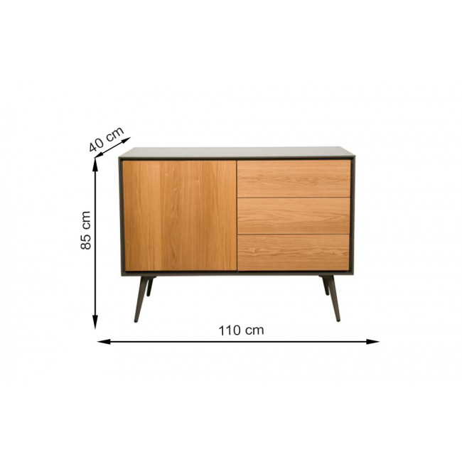 Комод Dallen, шпон ясеня, 110x40x85cm