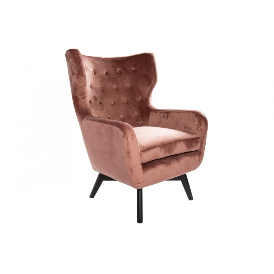 Armchair Dunkel, old pink color, H103x76x80cm, seat height 50cm