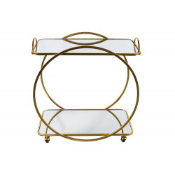 Bar table on wheels Bogajo, golden, 71.5x39x72.5cm