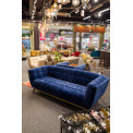 Sofa Haris, 3-seat, blue, velvet, 218x89x74cm, seat height 43cm