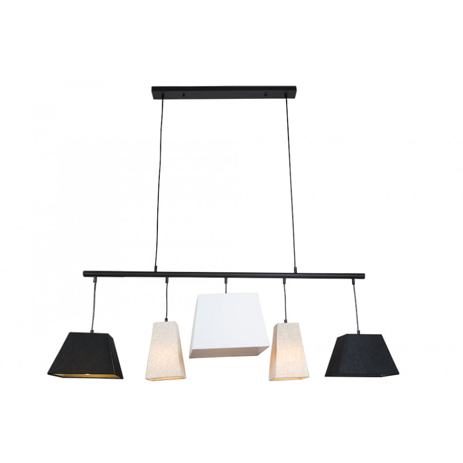 Pendant lamp Vesta, black, E27 5x40W