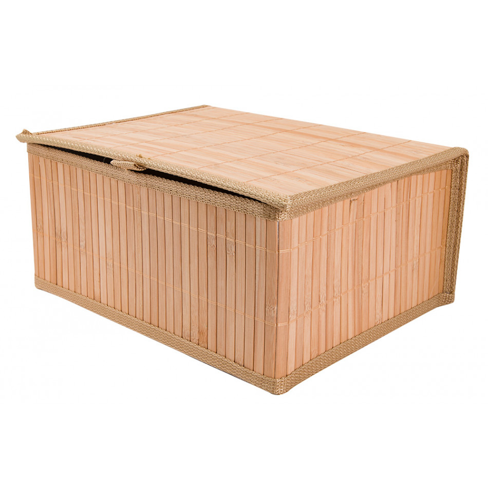 Basket bamboo L, natural, H14.5x31.5x25.5cm