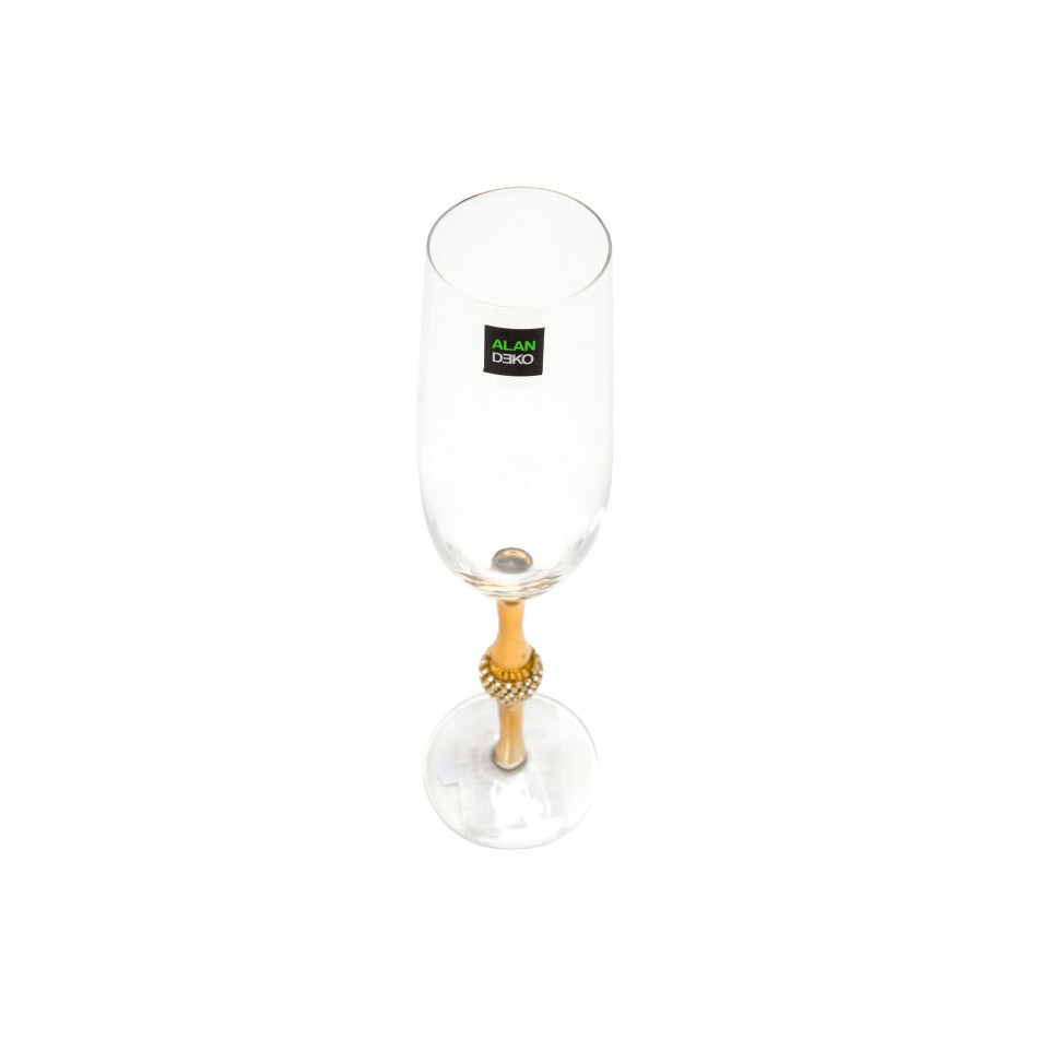 Champagne glass Metallic Gold H26.5 cm, D 4.5 cm, 200ml