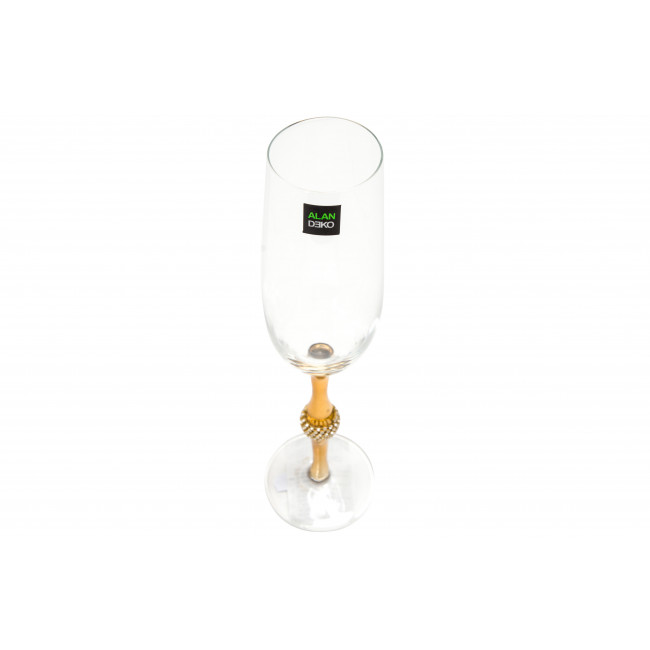 Champagne glass Metallic Gold H26.5 cm, D 4.5 cm, 200ml