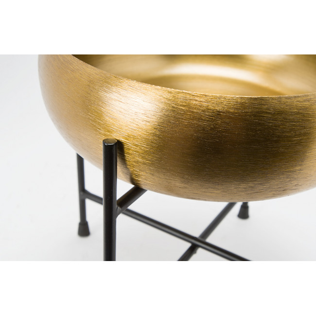 Decorative bowl on stand Lindi, matt brass,37x37x23cm