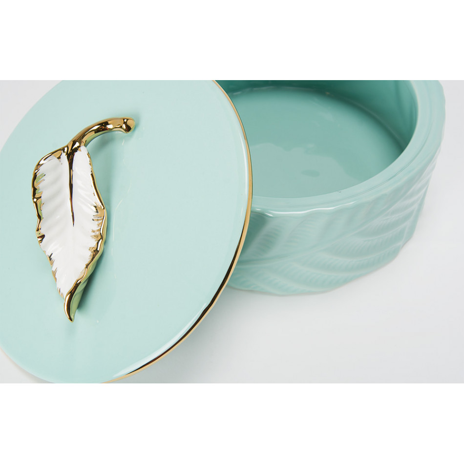 Decorative bowl Waleta, blue/gold,18x18x10.5cm