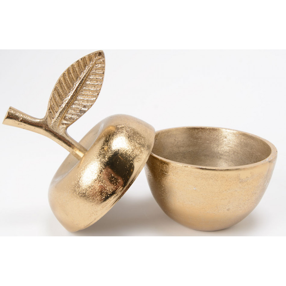 Decorative bowl Apple, champagne gold, 13cm