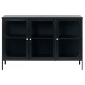 Metal sideboard Carmel 3 sections, black,H85x132x41cm 