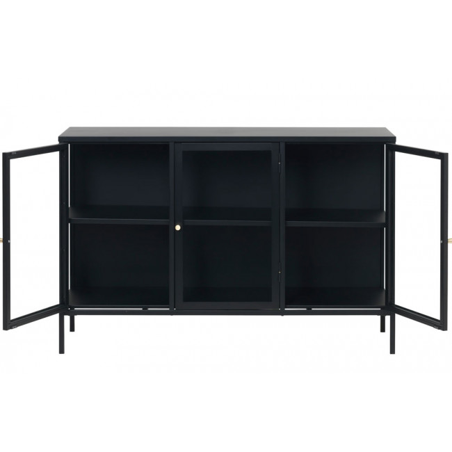 Metal sideboard Carmel 3 sections, black,H85x132x41cm 