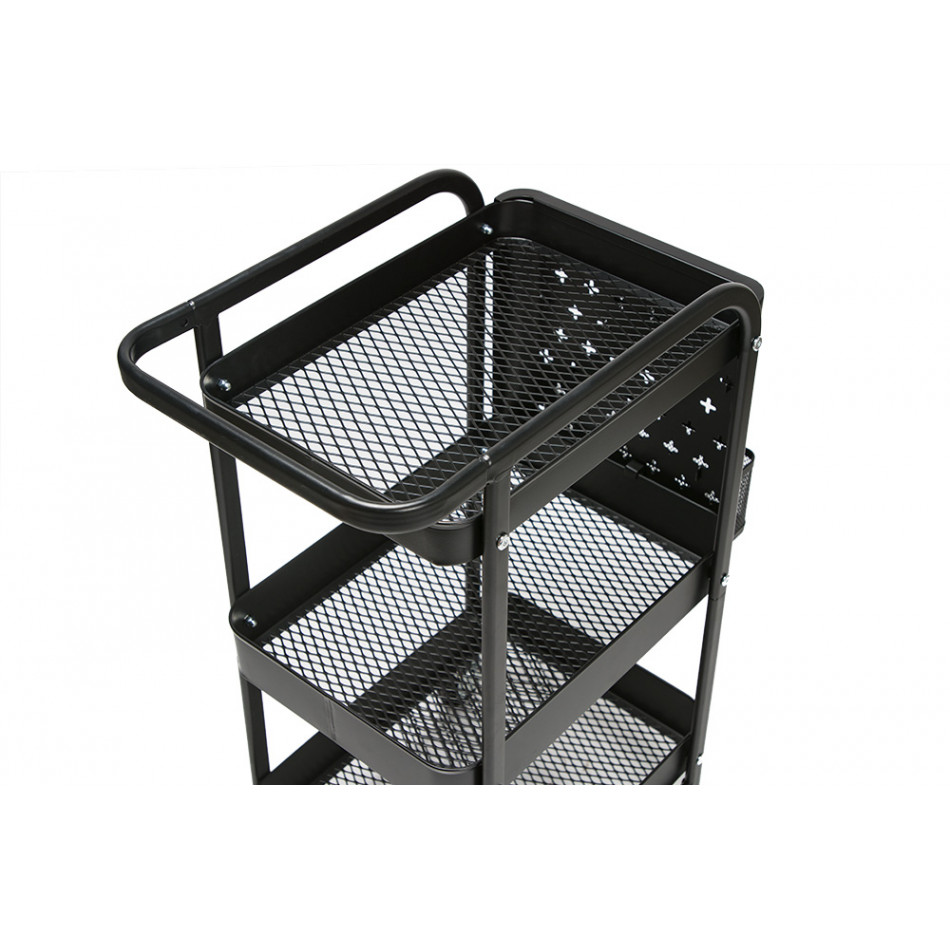 Kitchen trolley, metal, black, H75x30x46cm