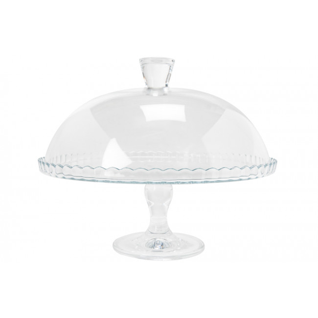 Tray with lid Lara, glass, D32cm