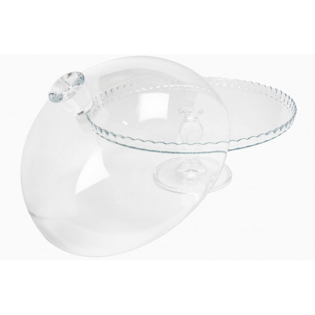 Tray with lid Lara, glass, D32 x H26cm