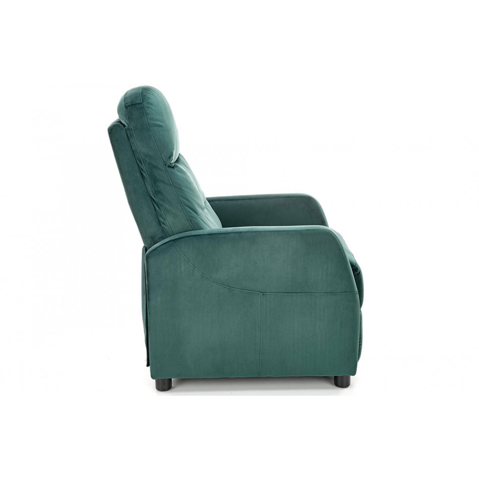 Arm chair Helipe,d.green, H103x135x76,seat surf.H48cm