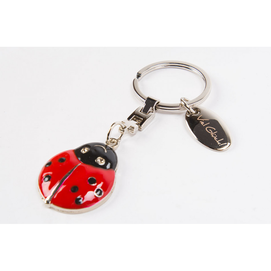 Keychain Ladybug, metal, 9.5cm