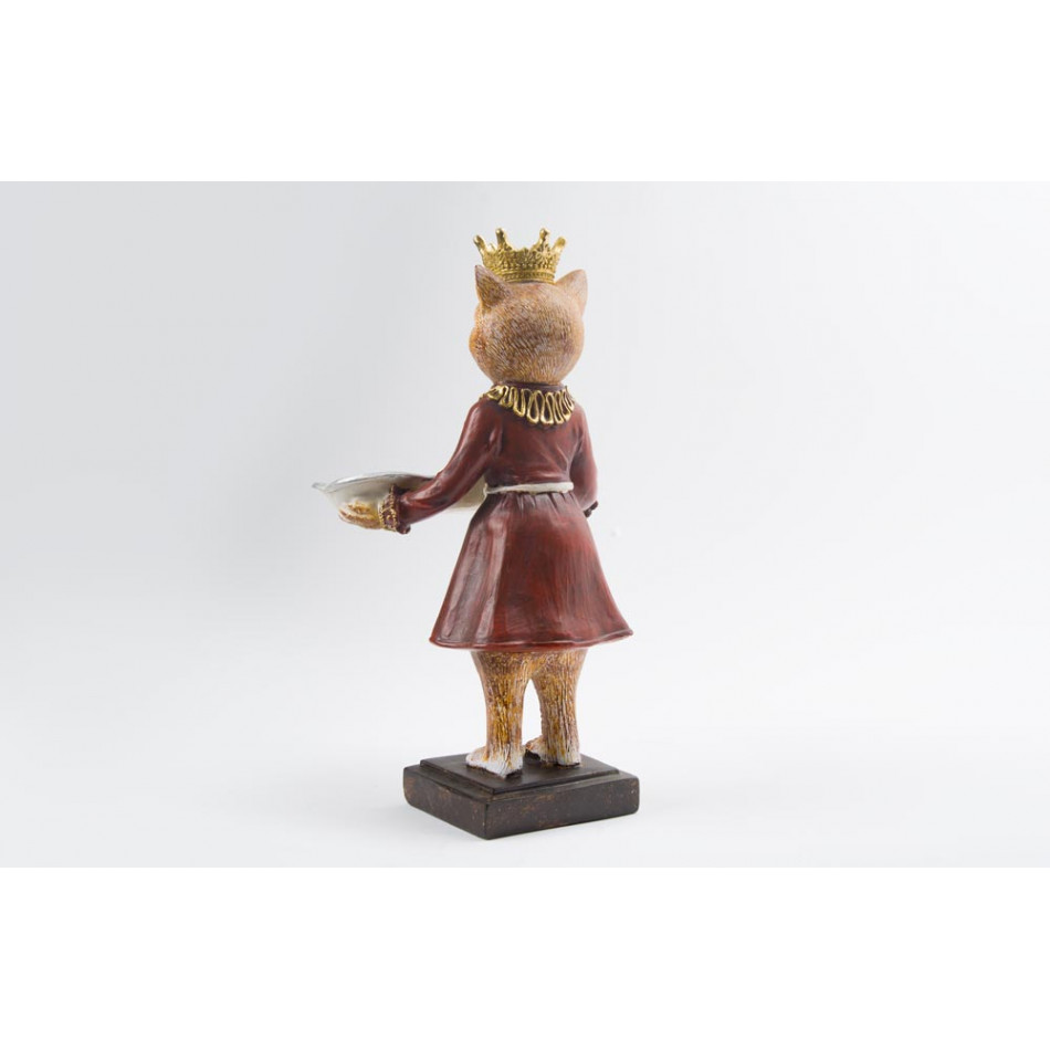 Decorative figure Female cat with crown, 16.5x15x29.5cm