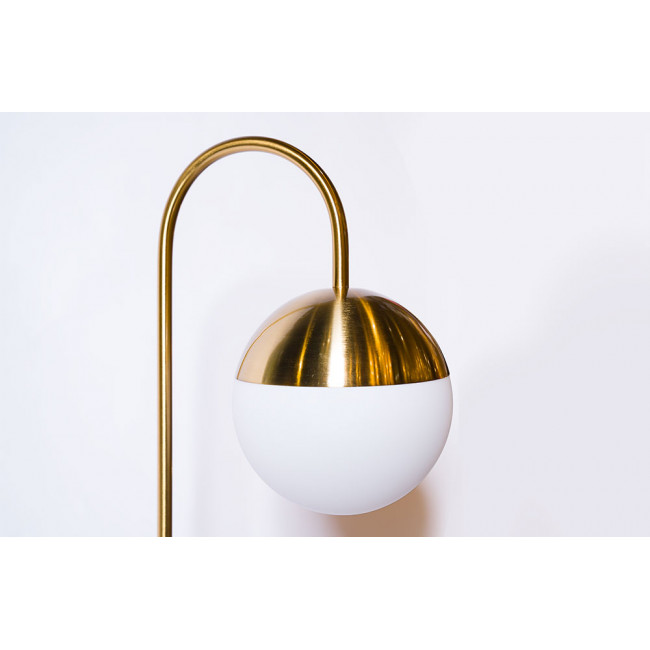 Table lamp Segundo, brass color, E27 60W, H67cm D26cm