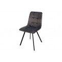 Dining chair Tauton,  grey, velvet, 56x40x85cm, seat h 48