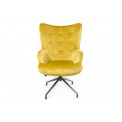 Armchair Dallas, velvet, gold, 103x75.5x70cm, seat h 50cm