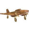 Decor Airplane, mango wooden/aluminium,26.5x34x10cm